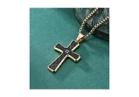 Anna Zuckerman Argyle Cross Necklace in Noir