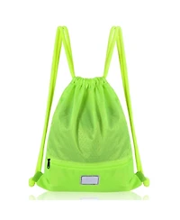 Akiudex Drawstring Backpack with Zipper Pockets and Adjustable Straps