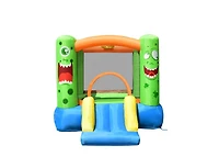 Akiudex Inflatable Bounce House with Slide Basketball Rim and Carrying Bag