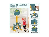 4-in-1 Toddler Basketball Hoop with Rim and Soccer Goal for Kids 3+
