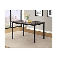 Roundhill Furniture Citico 5-Pc Dinette Set with Laminated Faux Marble Top and 4 Gray Chairs