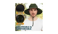 Multijoy Wide Brim Sun Hat, Upf 50+ Uv Protection Waterproof Packable Bucket Hat for Men & Women, Fishing Hiking Beach Garden