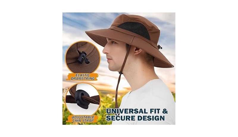 Multijoy Wide Brim Sun Hat, Upf 50+ Uv Protection Waterproof Packable Bucket Hat for Men & Women