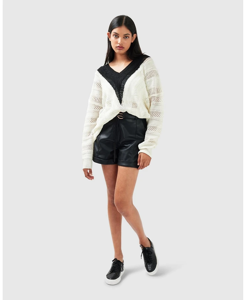 Belle & Bloom Women's This Moment Oversized V-Neck Knit