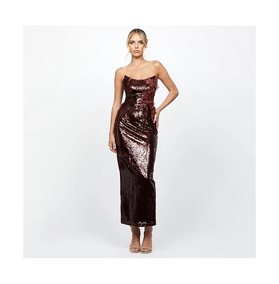 Bariano Edith Scoop Strapless Midaxi