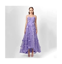 Bariano Women's Ila Strapless Hi Lo Gown