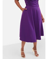 Rebdolls Plus Purple Midi Dress with Pockets