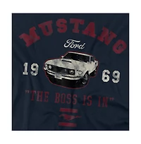 Logovision Men's Ford Mustang The Boss Is T-Shirt