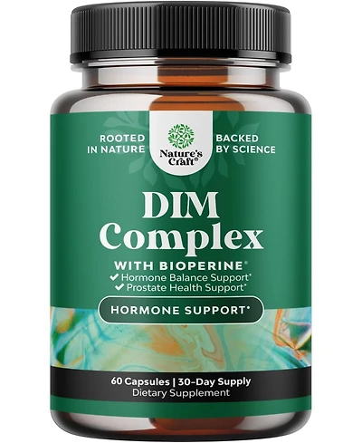 Extra Strength Diindolylmethane Dim Supplement, Dim Complex Men & Women, Hormone Balance & Prostate Support Supplement, Nature's Craft, 60ct
