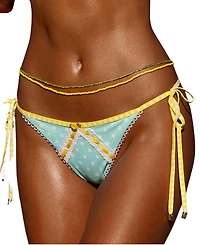 Beach Bunny Swimwear Women's Daisy Tie Side Cheeky Bikini Bottom