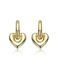 Rachel Glauber 14K Gold Plated Heart Earrings