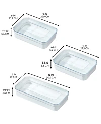 iDesign Food Bag Dispenser Organizer - Set of 3 -White/Clear