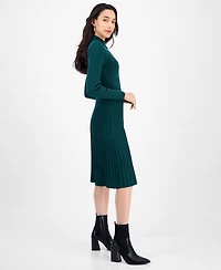 Sandra Darren Petite Pleated Midi Sweater Dress