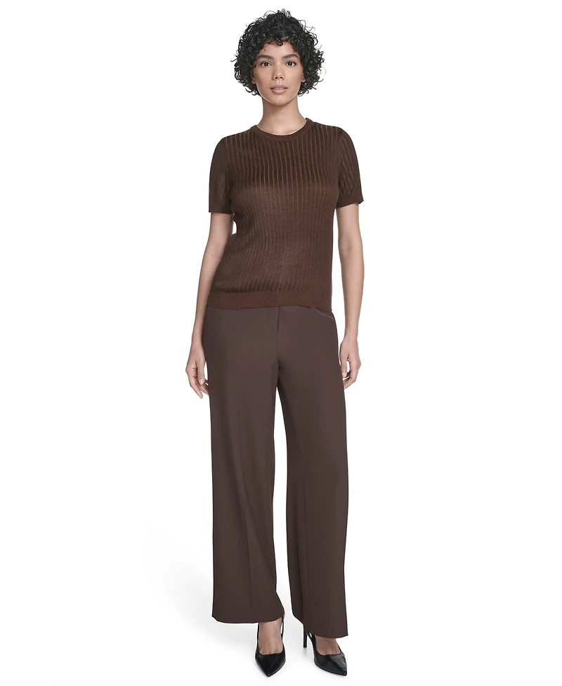 Calvin Klein Petite Short Sleeve Knit Sweater
