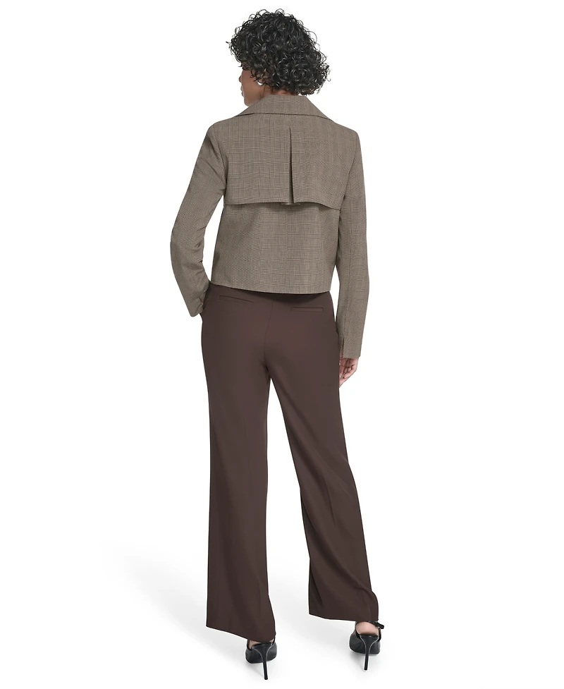 Calvin Klein Petite Novelty Cropped Double Breasted Trench Jacket
