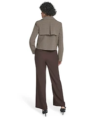 Calvin Klein Petite Novelty Cropped Double Breasted Trench Jacket
