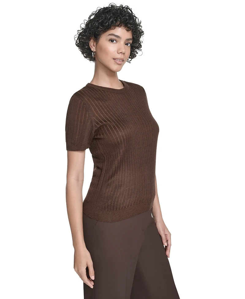 Calvin Klein Petite Short Sleeve Knit Sweater
