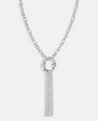I.n.c. International Concepts Crystal Circle & Fringe Pendant Necklace, 28" + 3" extender, Macy's Exclusive