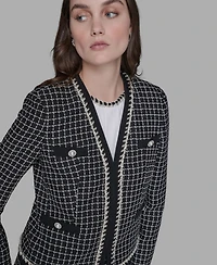 Karl Lagerfeld Paris Women's Embellished Tweed Jacket