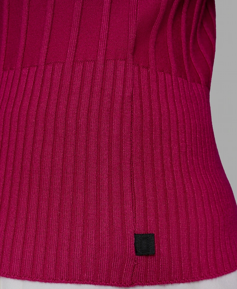 Karl Lagerfeld Paris Women's Ribbed Short-Sleeve Sweater