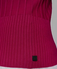 Karl Lagerfeld Paris Women's Ribbed Short-Sleeve Sweater