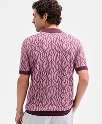 Alfani Men's Short Sleeve Birdseye Jacquard Polo Sweater, Macy's Exclusive