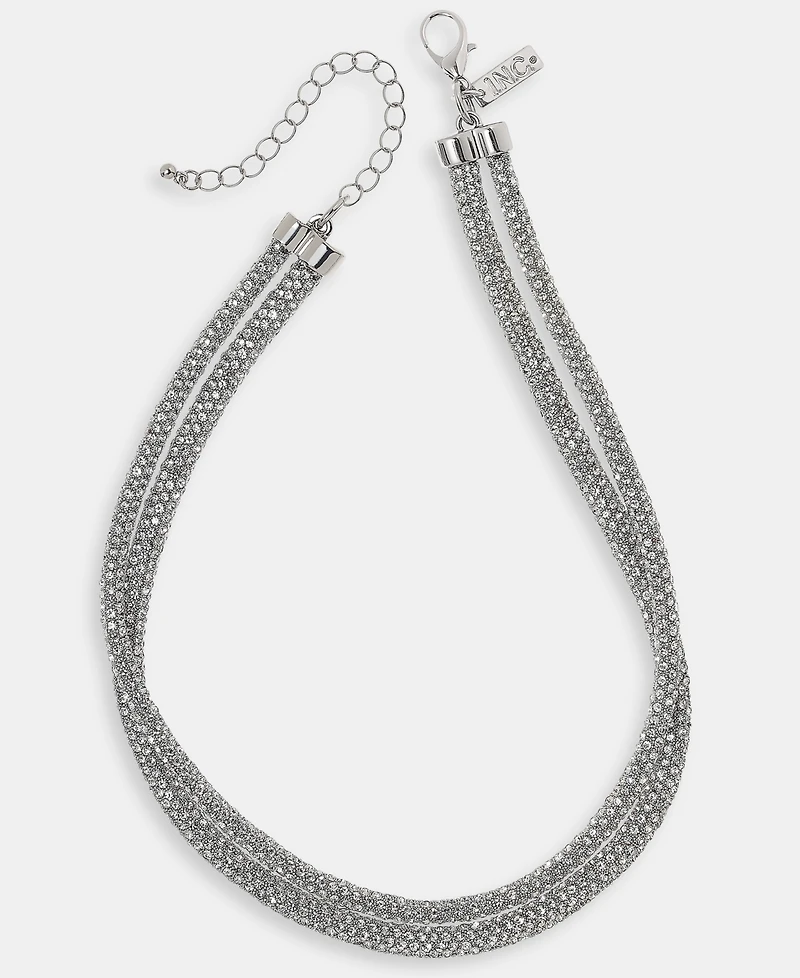 I.n.c. International Concepts Rhinestone Layered Collar Necklace, 15-3/4"+ 3" extender, Macy's Exclusive