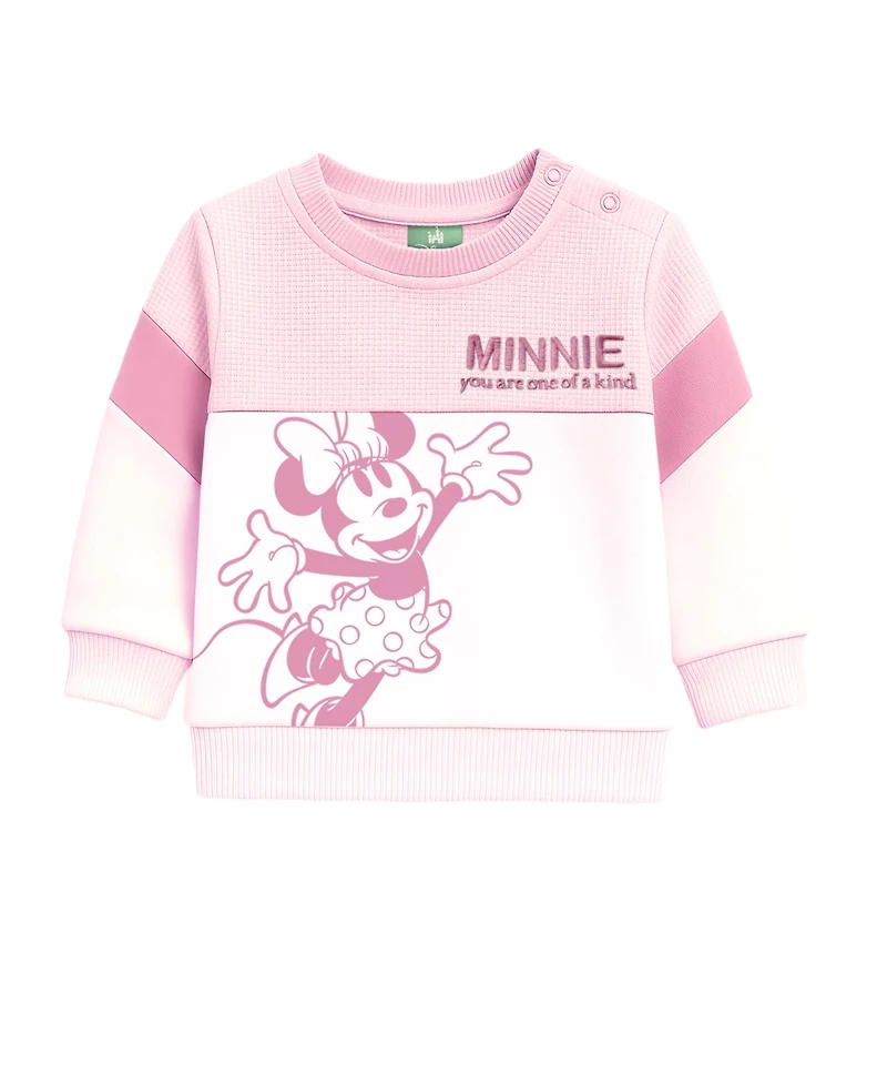 Disney Baby Girls 2-Piece Long Sleeve Minnie Sweatshirt and Jogger Set
