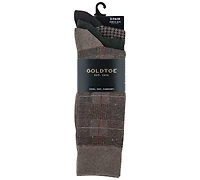 Gold Toe Men's 3-Pack Saville Tweed Reinforced Crew Socks