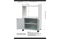 Kings Brand Furniture Ayla 2-Door Kitchen Microwave Cart