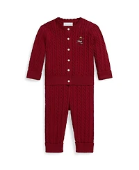 Polo Ralph Lauren Baby Girls 2-Piece Cotton Cardigan and Pants Set
