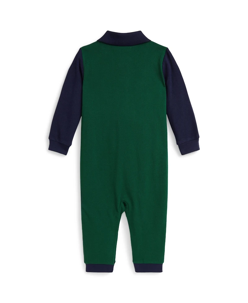 Polo Ralph Lauren Baby Boys Big Pony Cotton Mesh Long Sleeves Coverall