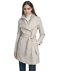 Calvin Klein Petite Belted Long-Sleeve Wrap Coat