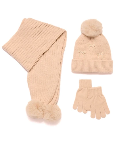 InMocean Big Girls 3-Piece Hat, Gloves, and Scarf Set
