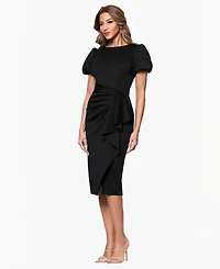 Xscape Women's Draped Puff-Sleeve Sheath Dress