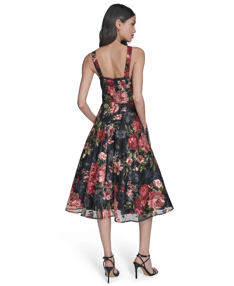 Eliza J Women's V-Neck Sleeveless Midi Dress