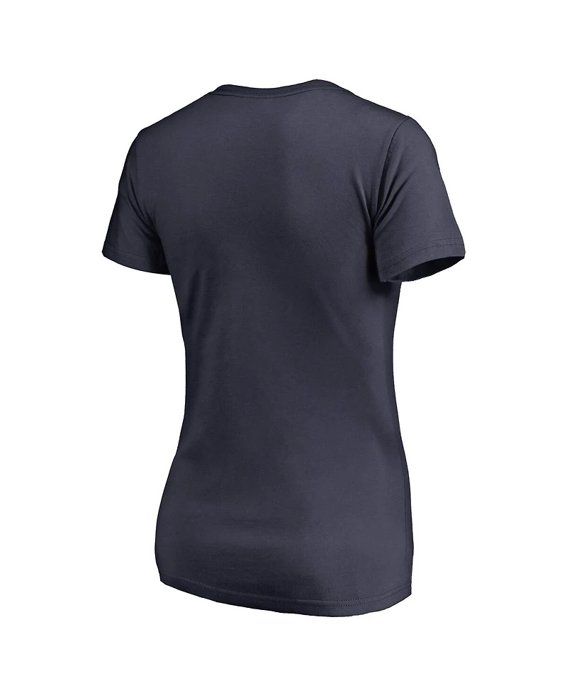 Fanatics Mto Label Women's Navy Atlanta Braves X-Ray V-Neck T-Shirt