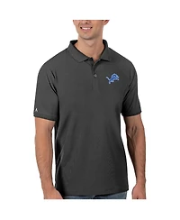 Antigua Men's Charcoal Detroit Lions Legacy Pique Polo Shirt