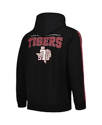 Fisll Men's Black Texas Southern Tigers Oversized Stripes Pullover Hoodie