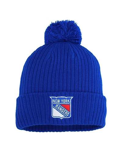 Fanatics Men's Blue New York Rangers Cuffed Knit with Pom Hat