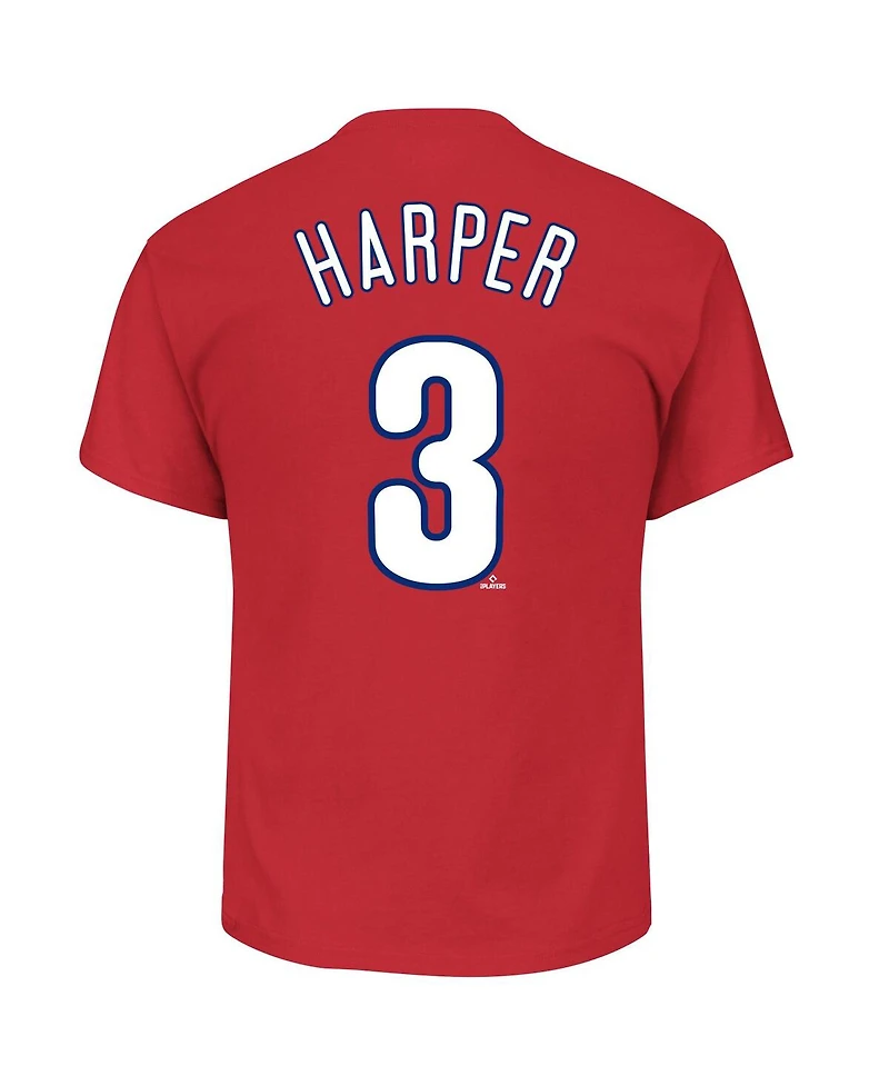 Fanatics Men's Bryce Harper Red Philadelphia Phillies Big Tall Name Number T-Shirt