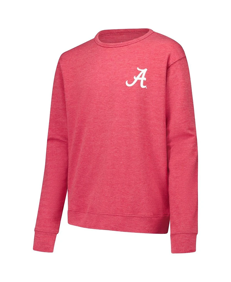 Wes & Willy Big Boys and Girls Crimson Alabama Tide Tri-Blend Go Wild Pullover Sweatshirt