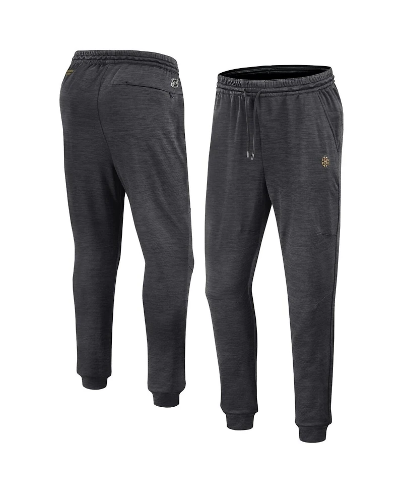 Fanatics Men's Heather Charcoal Boston Bruins Authentic Pro Fleece Sweatpants
