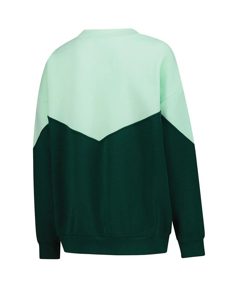 ZooZatz Women's Mint Michigan State Spartans Bestie Oversized Pullover Sweatshirt