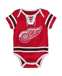 Outerstuff Baby Boys and Girls Red Detroit Red Wings Hockey Jersey Bodysuit