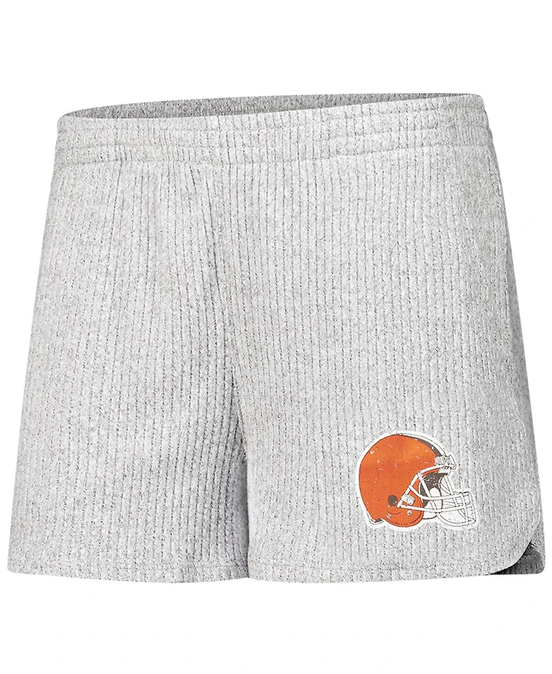 Concepts Sport Women's Gray Cleveland Browns Juniper Long Sleeve Hoodie Top and Shorts Set