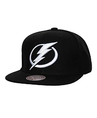 Mitchell & Ness Men's Black Tampa Bay Lightning Core Top Spot Snapback Hat