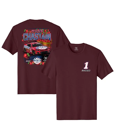 Trackhouse Racing Team Collection Men's Maroon Ross Chastain Busch Light Apple Car T-Shirt