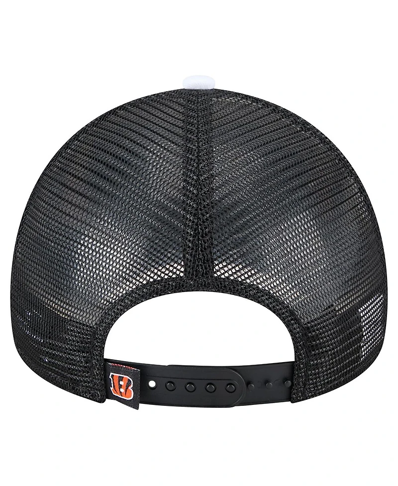 New Era Preschool Black Cincinnati Bengals Sport Night Color Block 9FORTY A-Frame Trucker Adjustable Hat