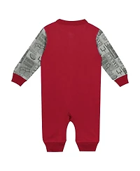 Outerstuff Baby Boys and Girls Crimson Alabama Tide Playbook Color Block Long Sleeve Coveralls